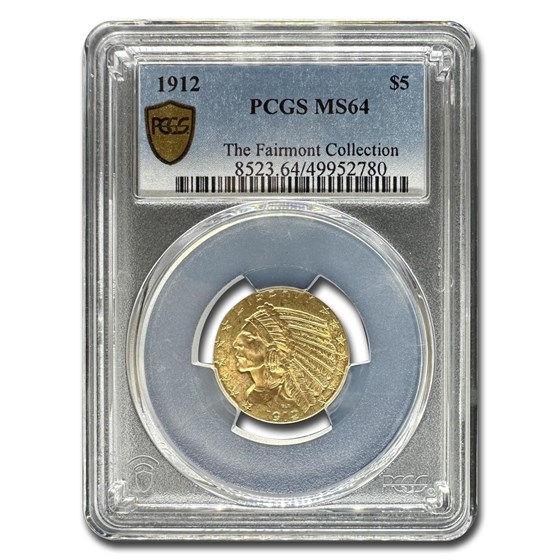 1912 $5 Indian Gold Half Eagle MS-64 PCGS 1912 $5 Indian Gold Half Eagle MS-64 PCGS